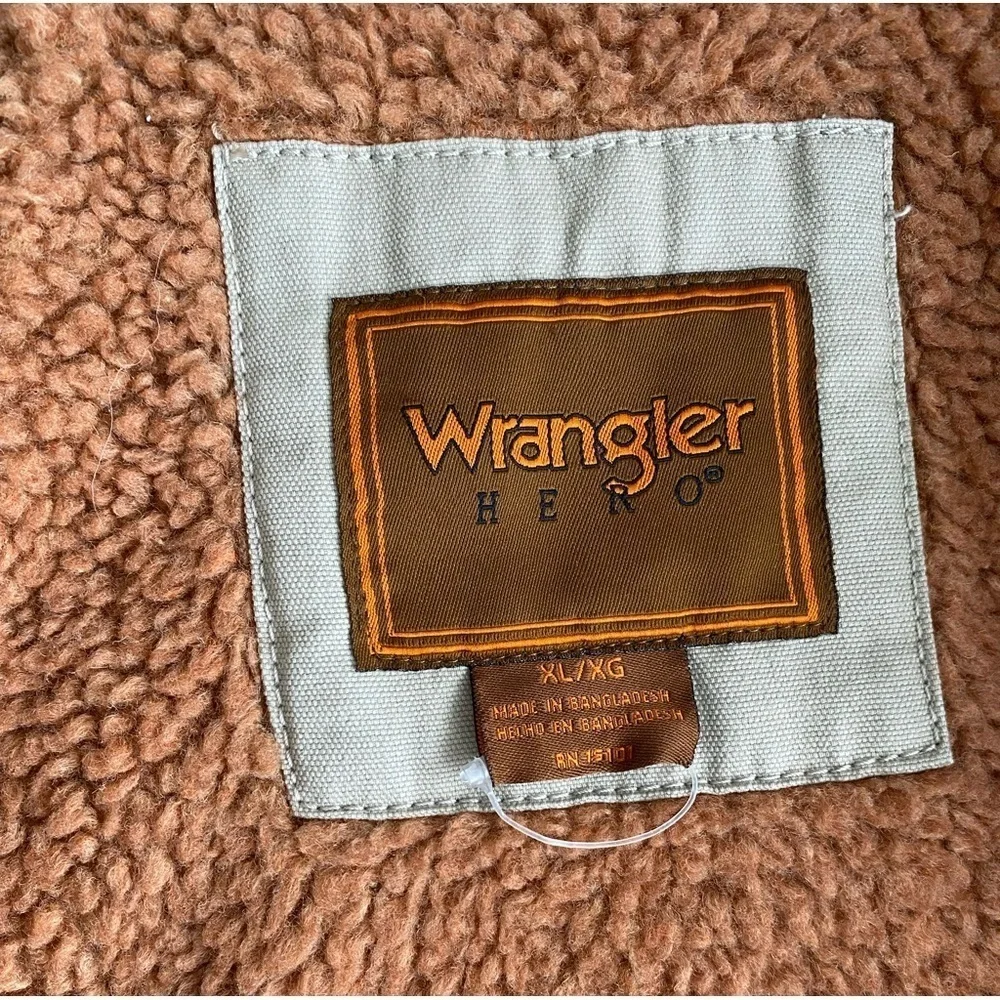 Wrangler Jacket Men’s XL Canvas Vest Sherpa Lined